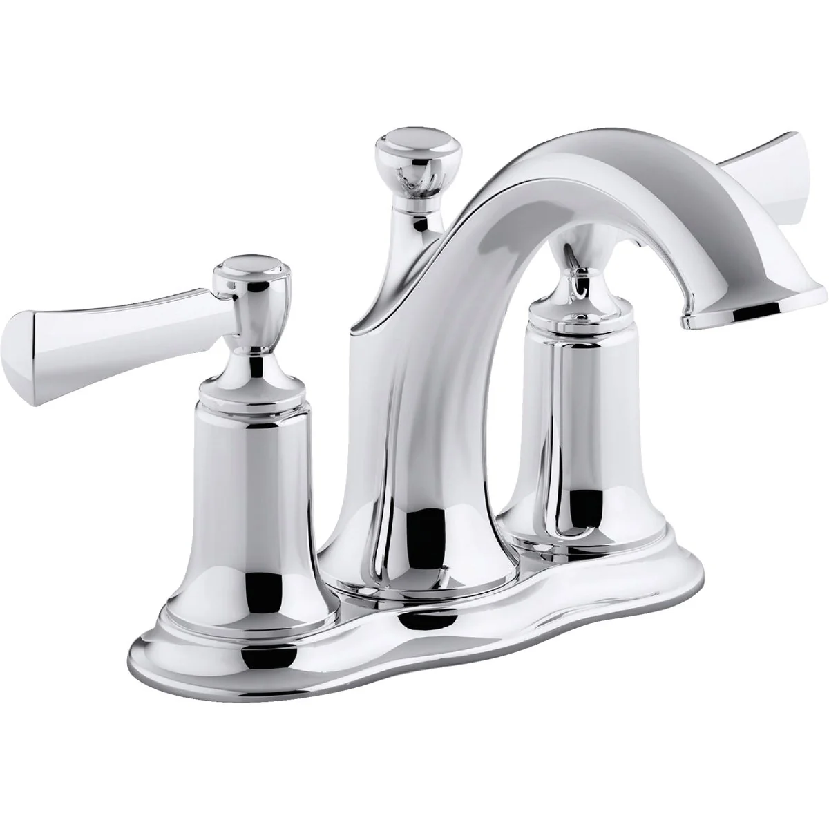 Effective Kohler Elliston Chrome 2-Handle Lever 4 In. Centerset Bathroom Faucet with Pop-Up High-Quality