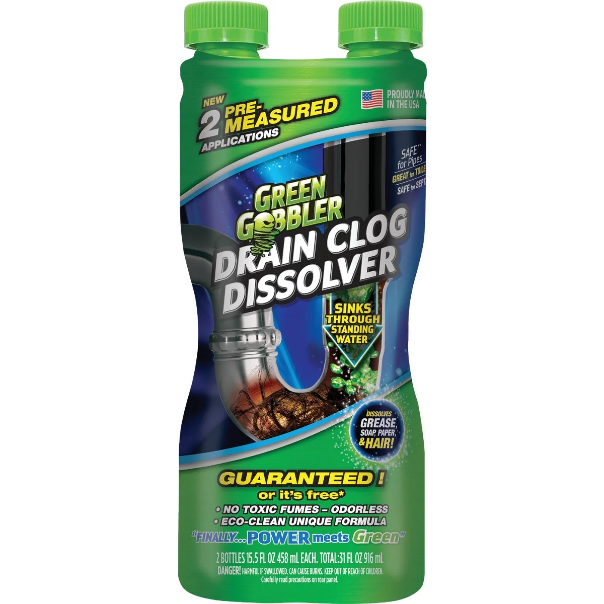 Flexible Green Gobbler Dissolve 31 Oz. Gel Drain Opener 2-Pack Top-Quality