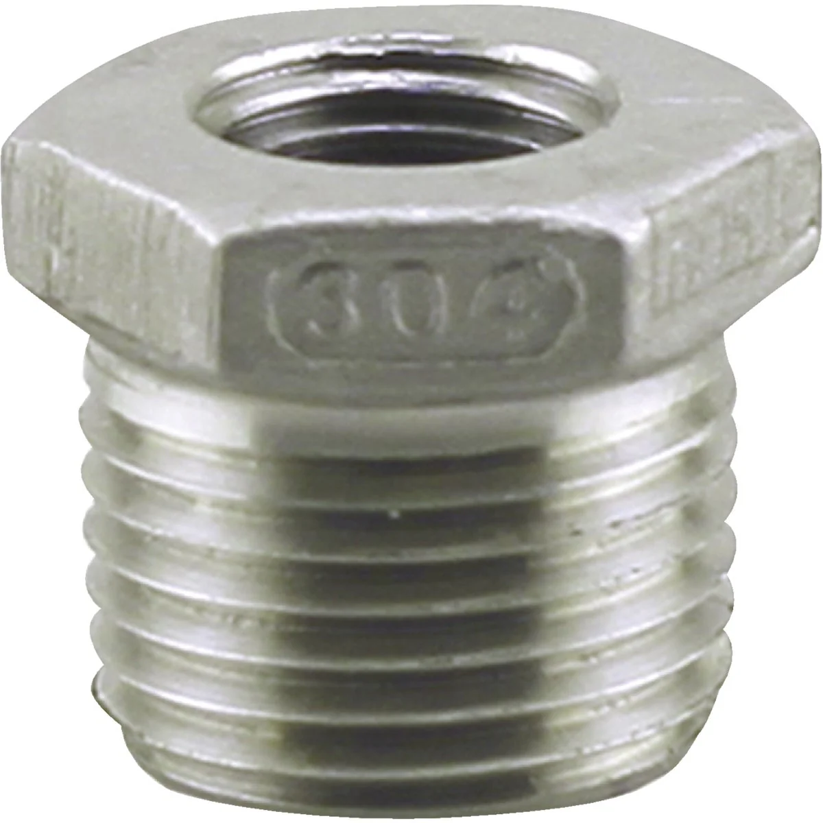 Enhanced PLUMB-EEZE 1 2 In. MIP x 3 8 In. FIP Stainless Steel Bushing Green
