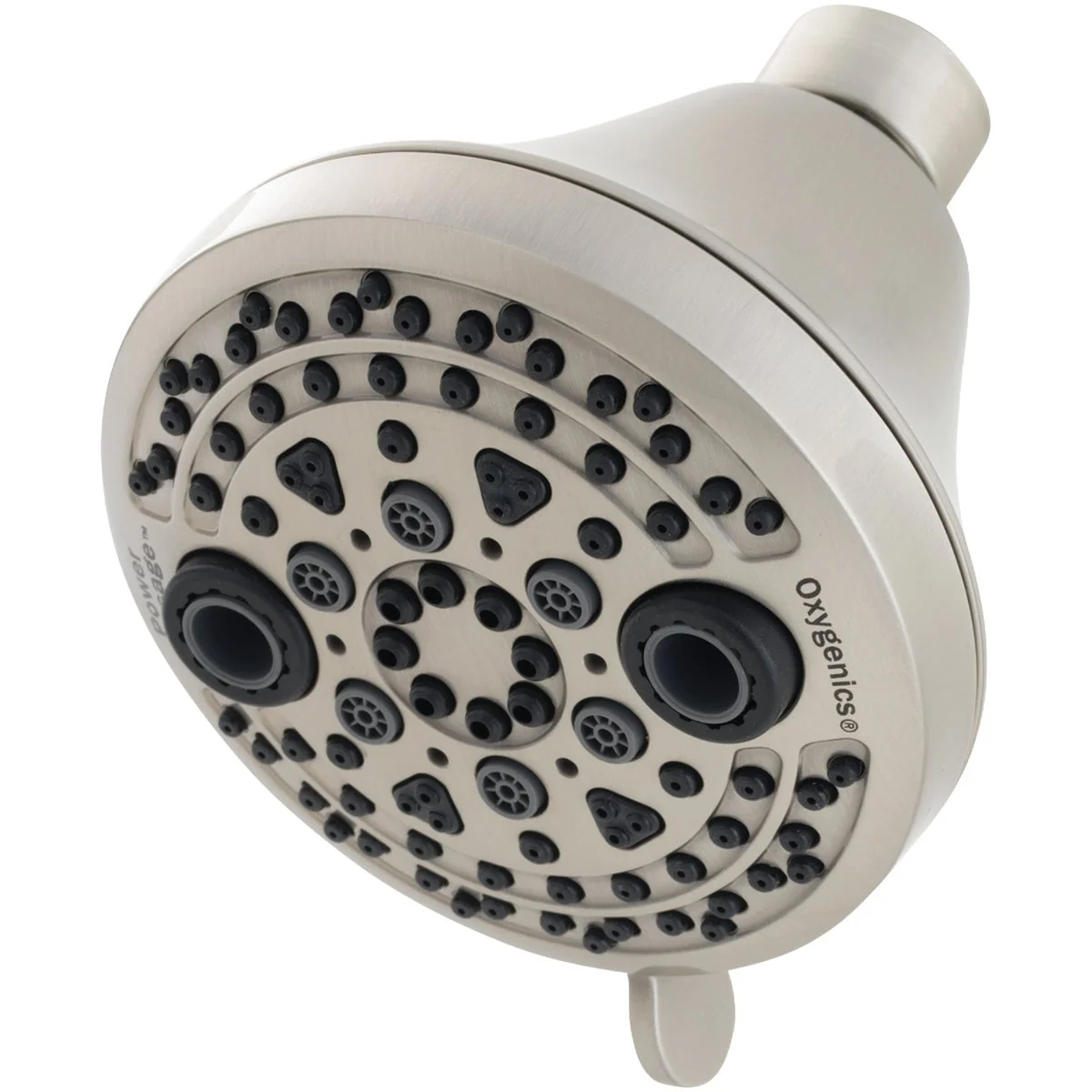 Long-Lasting Oxygenics PowerMassage 5-Spray 1.75 GPM Fixed Showerhead Brushed Nickel Efficient