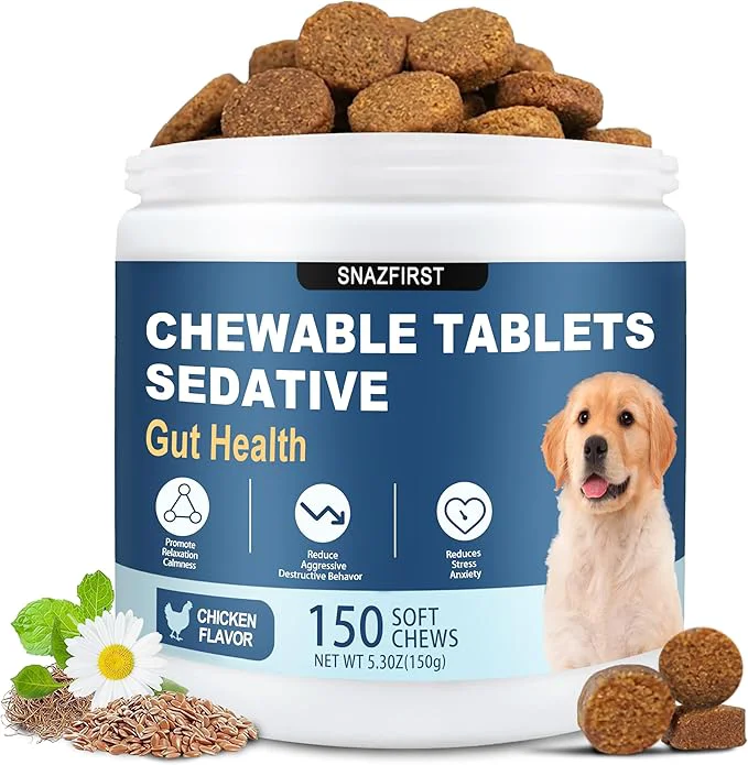 Stylish Calming Chews for Dogs Anxiety Relief Dog Calming Chews-Anxiety and Stress Relief Treats Melatonin Bites Sleep Aid Calm Dog with Noise Thunder Barking Separation Chicken Flavor 150 Chews About ThisOverview Advanced