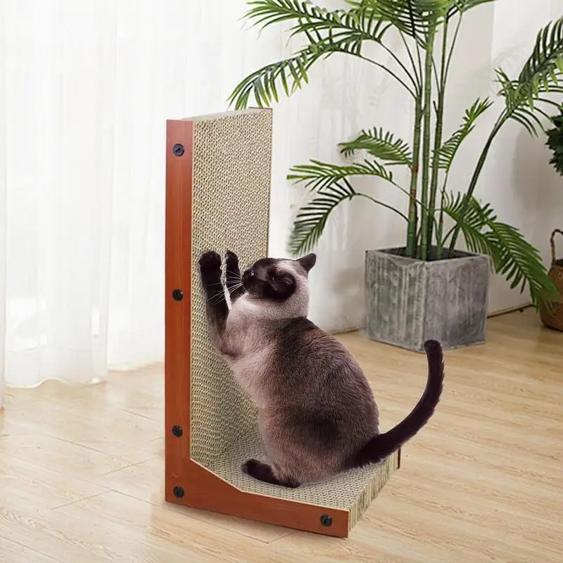 Refined Cat Scratch Pad L-Shape Cardboard Scratcher Fashionable