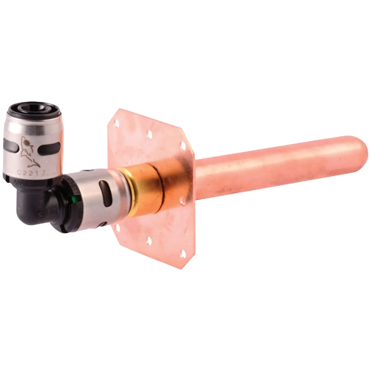 Official SharkBite EvoPex 1 2 In. x 6 In. PEX Stubout with Bracket Push-to-Connect Plastic Elbow Innovative