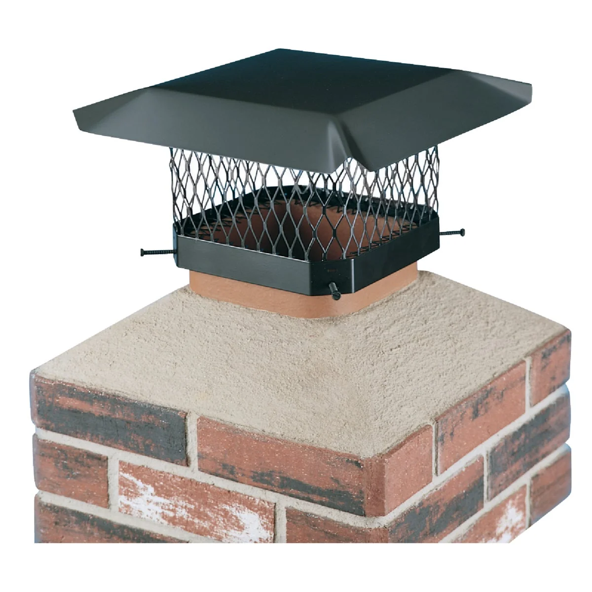 Recyclable Shelter 13 In. x 13 In. Black Galvanized Steel Chimney Cap Functional
