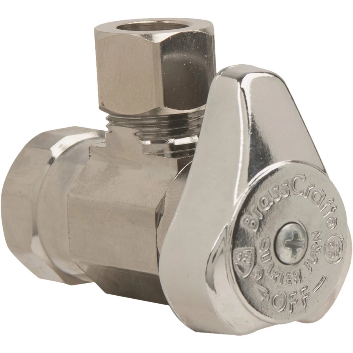 Expertly Made BrassCraft 3 8 In. FIP x 3 8 In. OD Compression Chrome-Plated Brass 1 4-Turn Shut-Off Angle Valve Refined