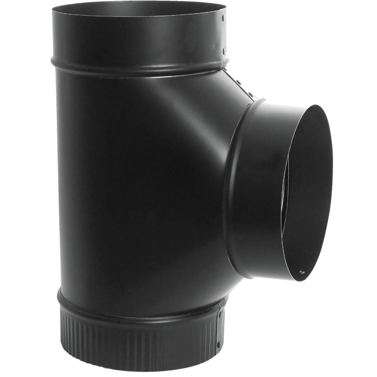 Contemporary Imperial Single Wall 7 In. 24 ga Black Tee Joint Top-Quality