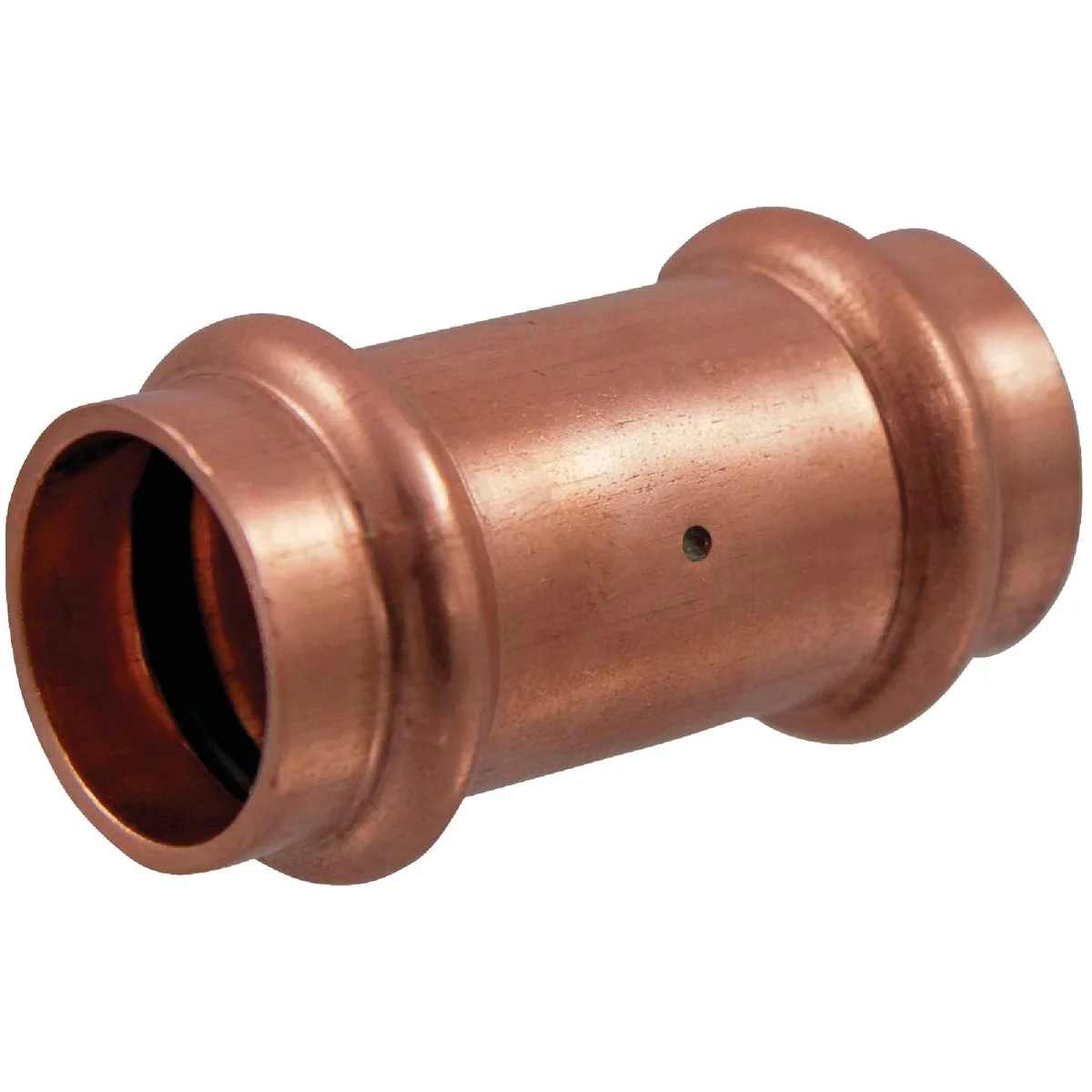Relaxed NIBCO 3 4 In. x 3 4 In. Press Copper Coupling with Stop Unique