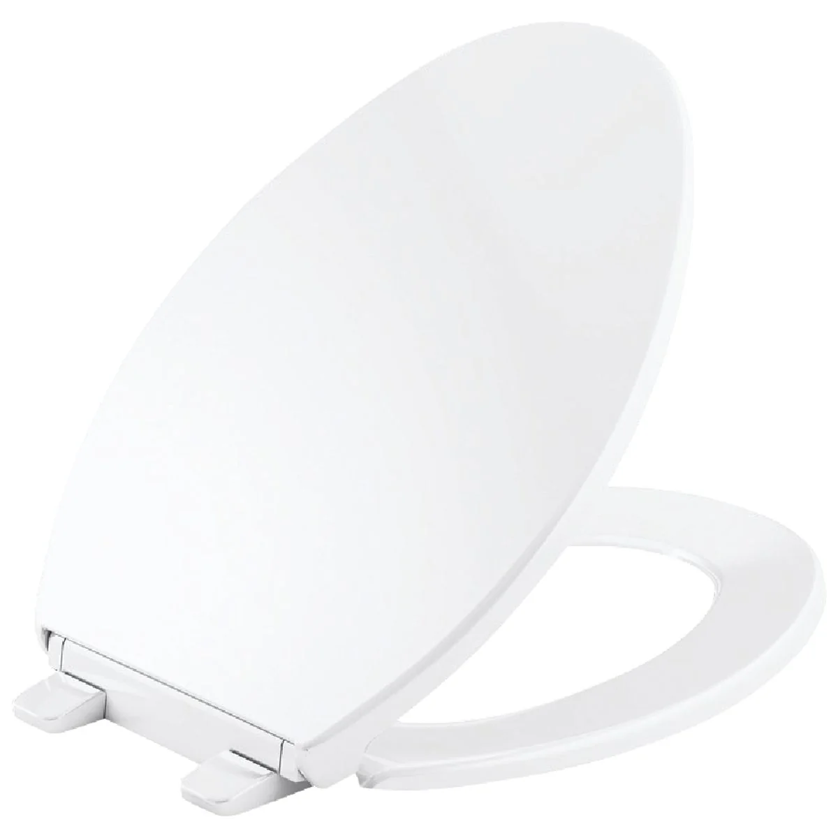Sophisticated Kohler Brevia Quick-Release Elongated Closed Front White Plastic Toilet Seat Detailed