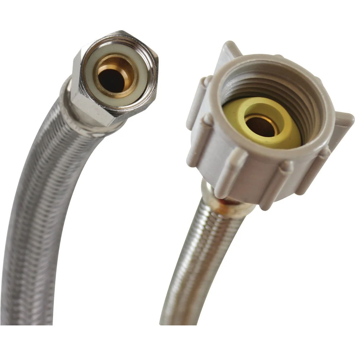 Natural Fluidmaster 3 8 In. Comp x 7 8 In. Ballcock x 12 In. L Braided Stainless Steel Toilet Connector World-Class
