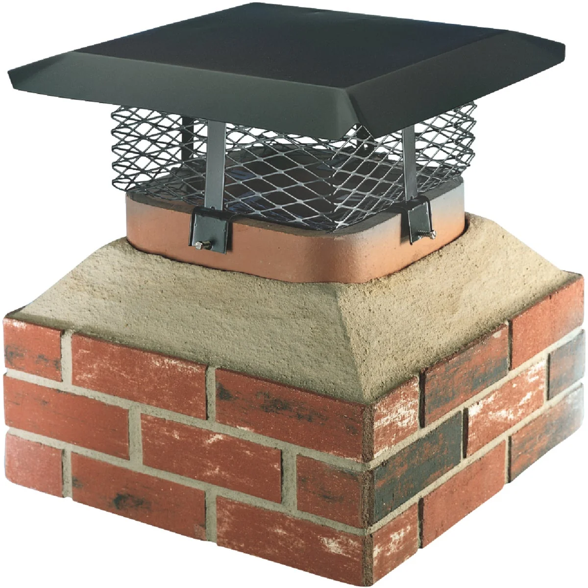 Dependable Shelter Adjustable Black Galvanized Steel Single Flue Chimney Cap Casual
