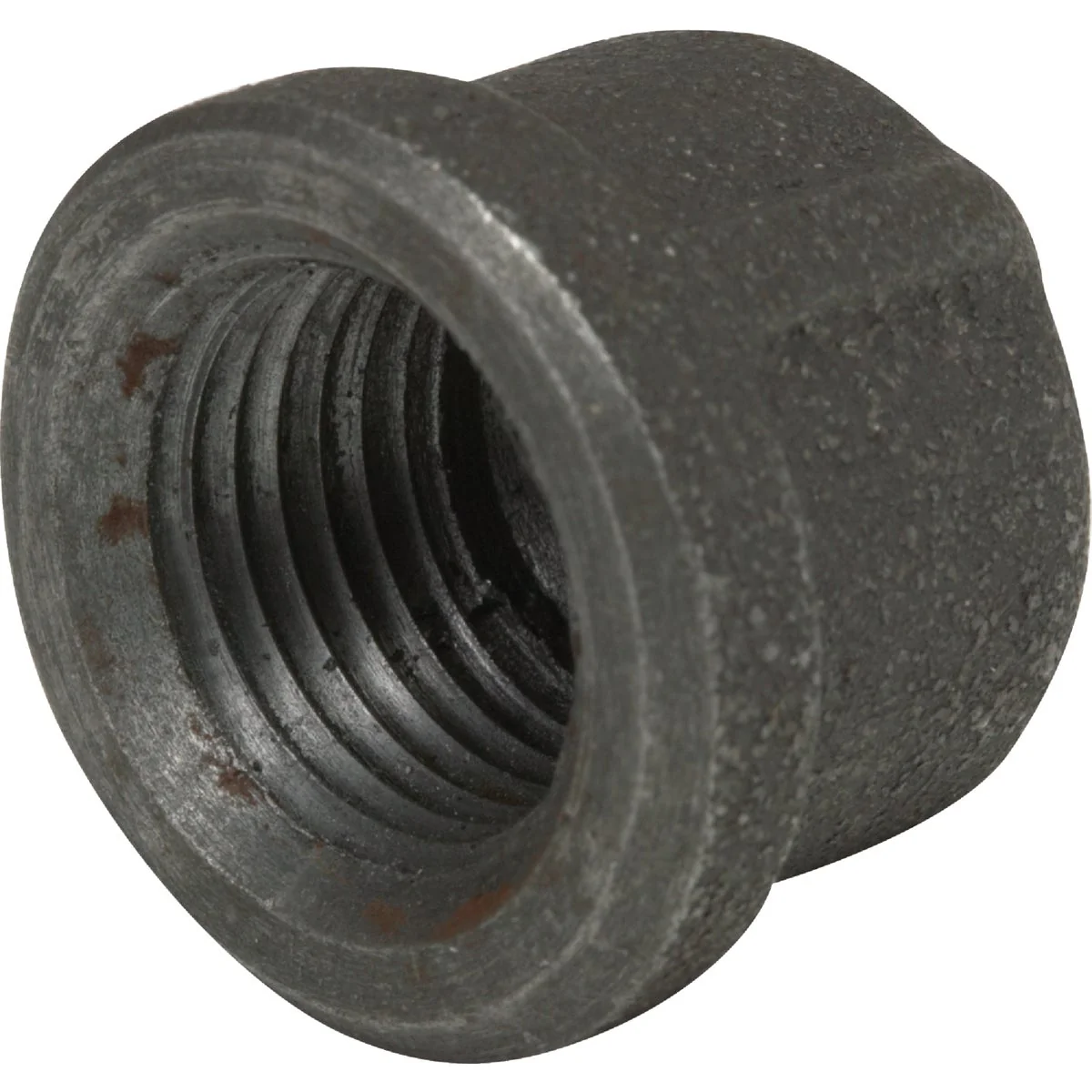 Original Anvil 1 In. Malleable Black Iron Cap Detailed