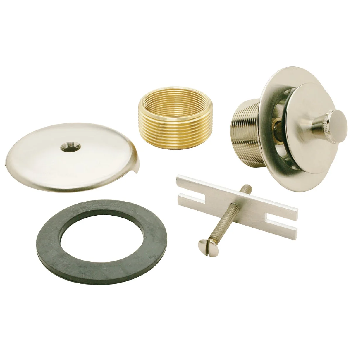 Easy-to-Use Do it Brushed Nickel Roller Ball Bath Drain Trim Kit Casual