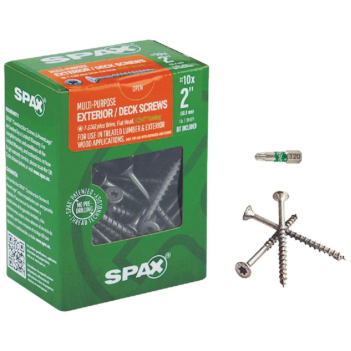 Selected Spax 10 x 2 In. Flat Head Exterior Multi-Material Construction Screw 1 Lb. Box Versatile