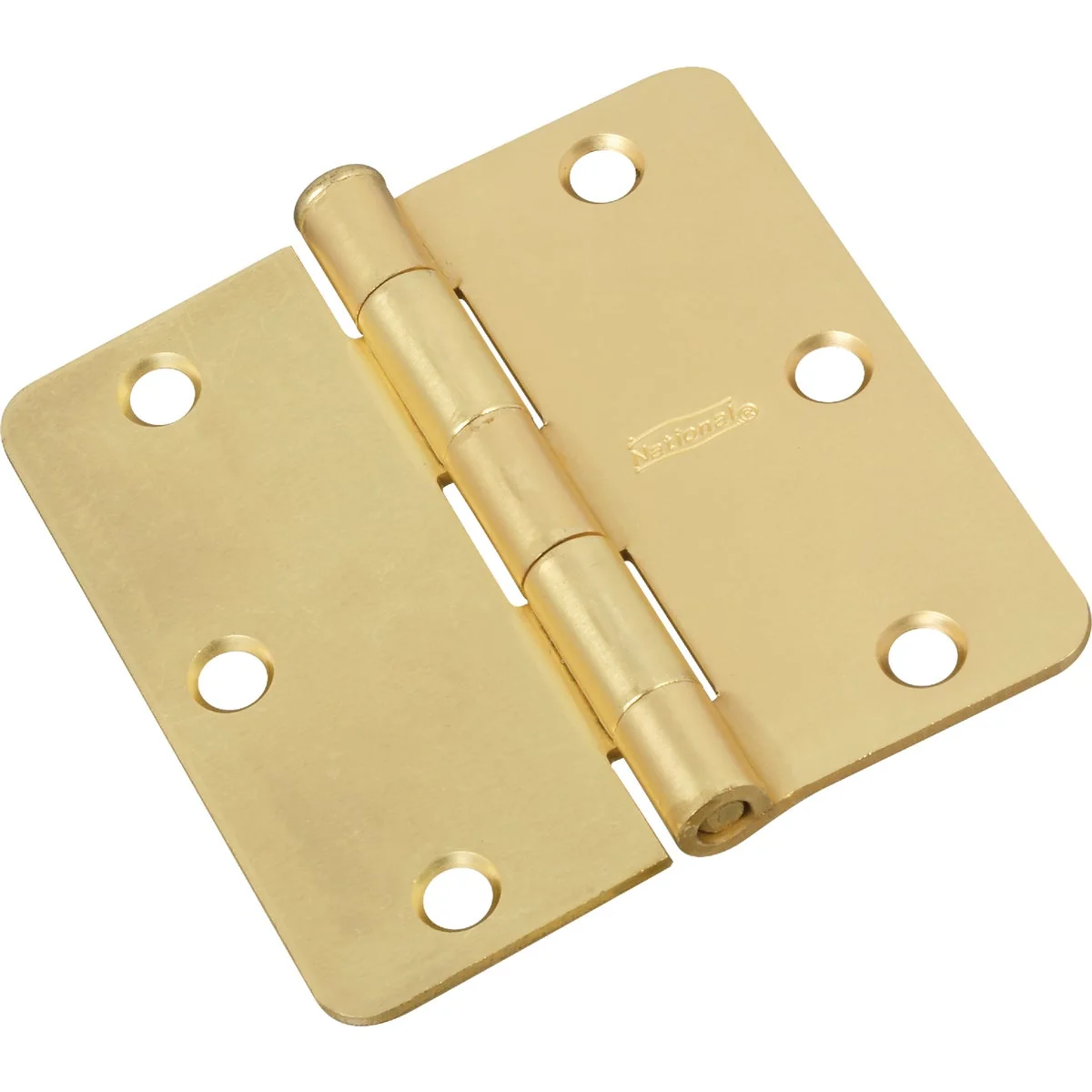 Safe National 3-1 2 In. x 1 4 In. Radius Satin Brass Door Hinge Classic