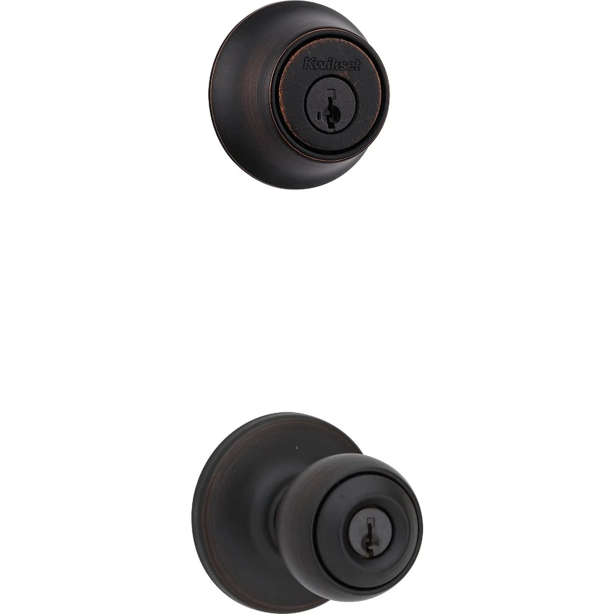 Lightweight Kwikset Polo Venetian Bronze Deadbolt and Door Knob Combo Fashionable