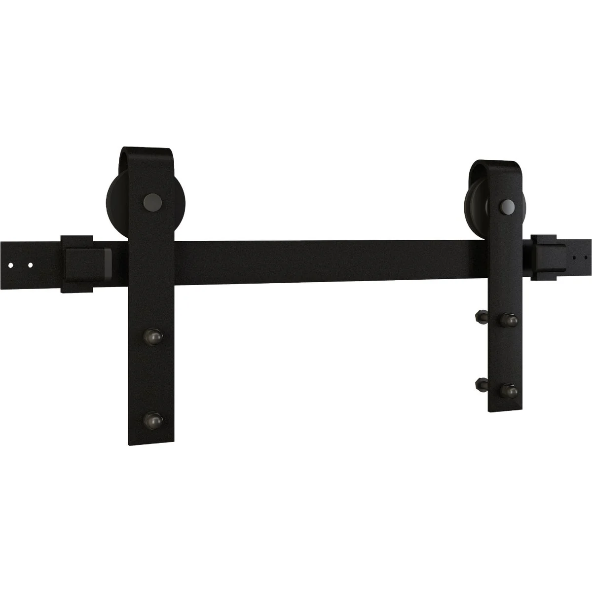 Verified National 927 72 In. Matte Black Designer Interior Barn Door Kit with Soft Close Eco-Friendly