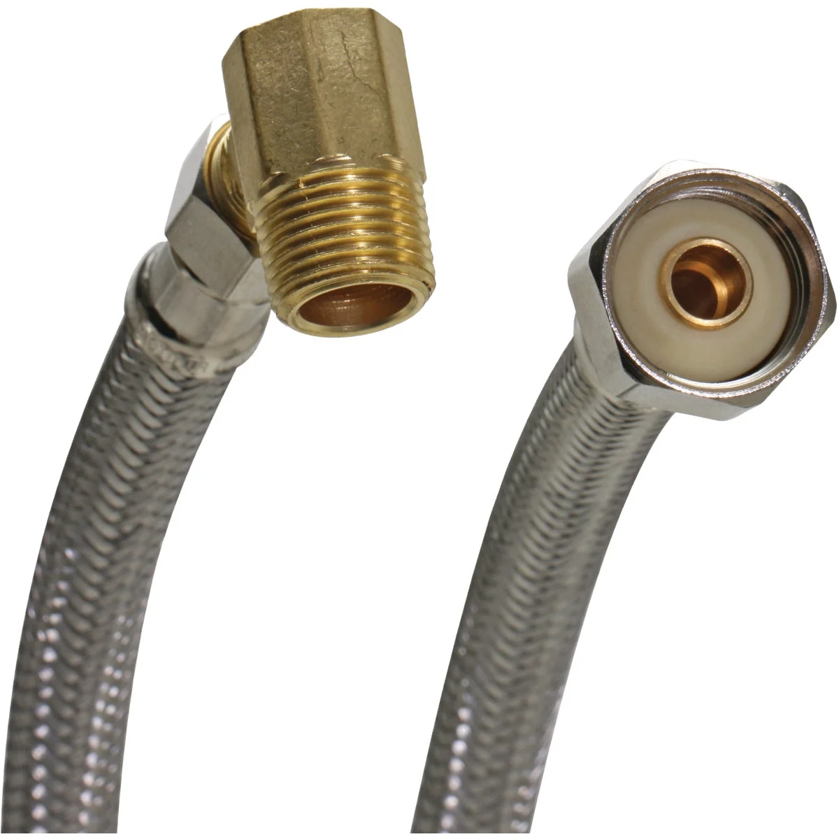 Elite Fluidmaster Universal Fit 60 In. L Braided Stainless Steel Dishwasher Connector Natural