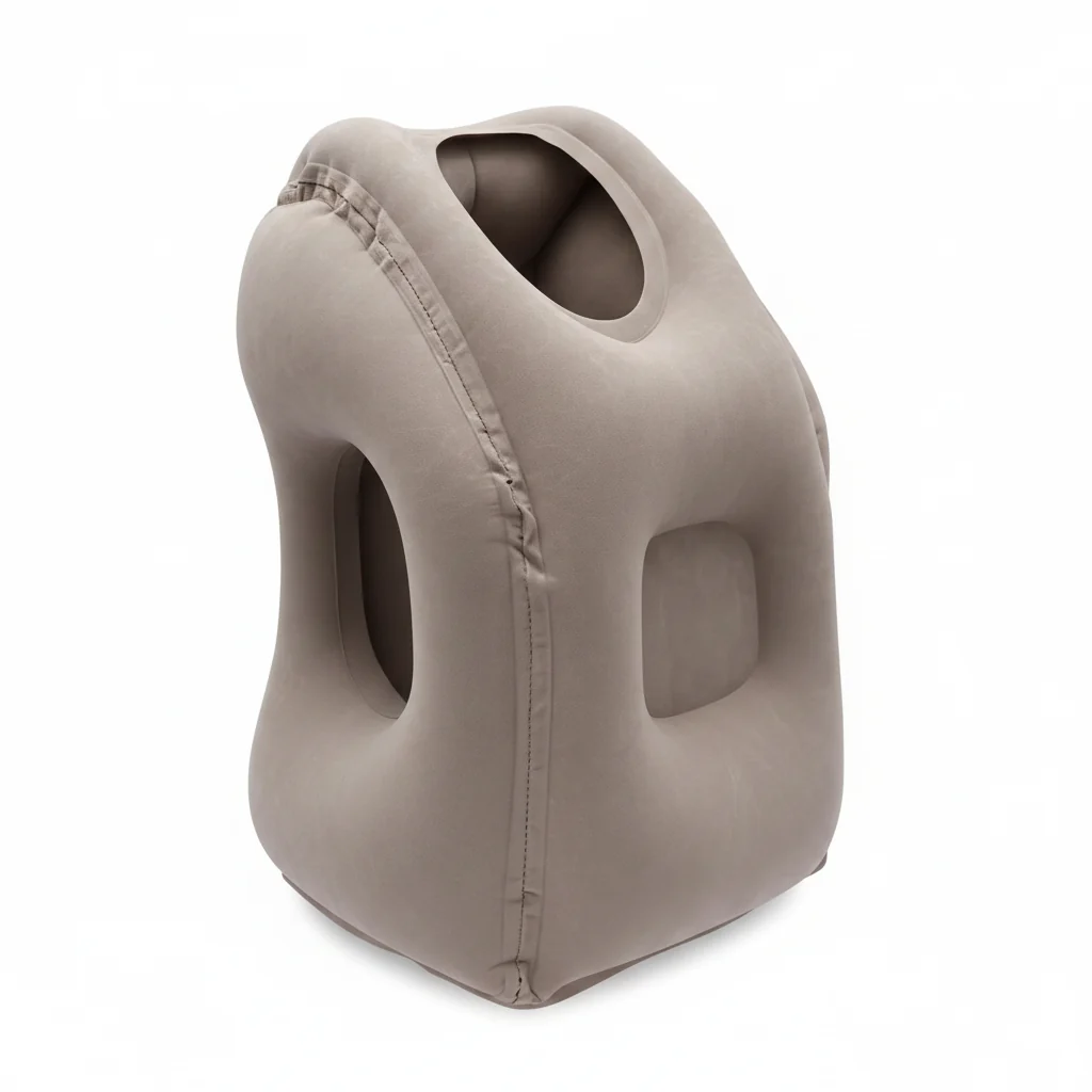 Specialty Inflatable Ergonomic Travel Neck Pillow with Storage Bag Grey Expertly Made