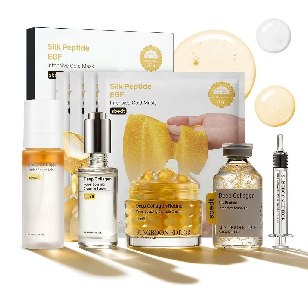 Eco-Friendly Korean Collagen Peptide Skin Care Kit Anti-Aging Serum and Cream Official
