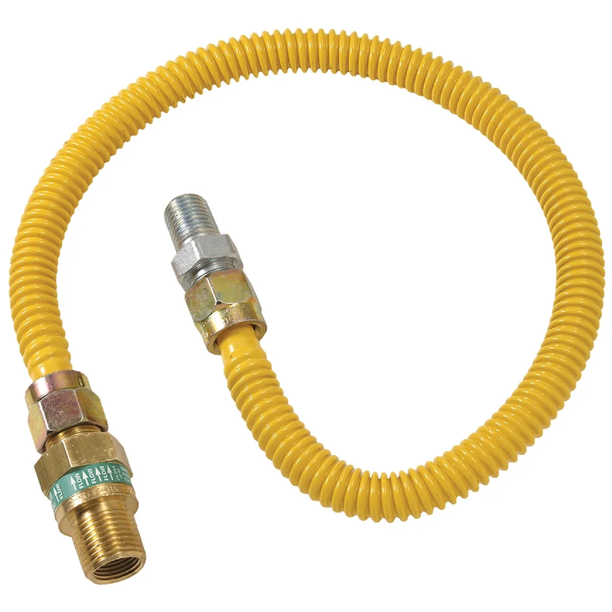 Functional Dormont 1 2 In. OD x 60 In. Coated Stainless Steel Gas Connector 1 2 In. MIP Tapped 3 8 In. FIP x 1 2 In. MIP SmartSense Luxury