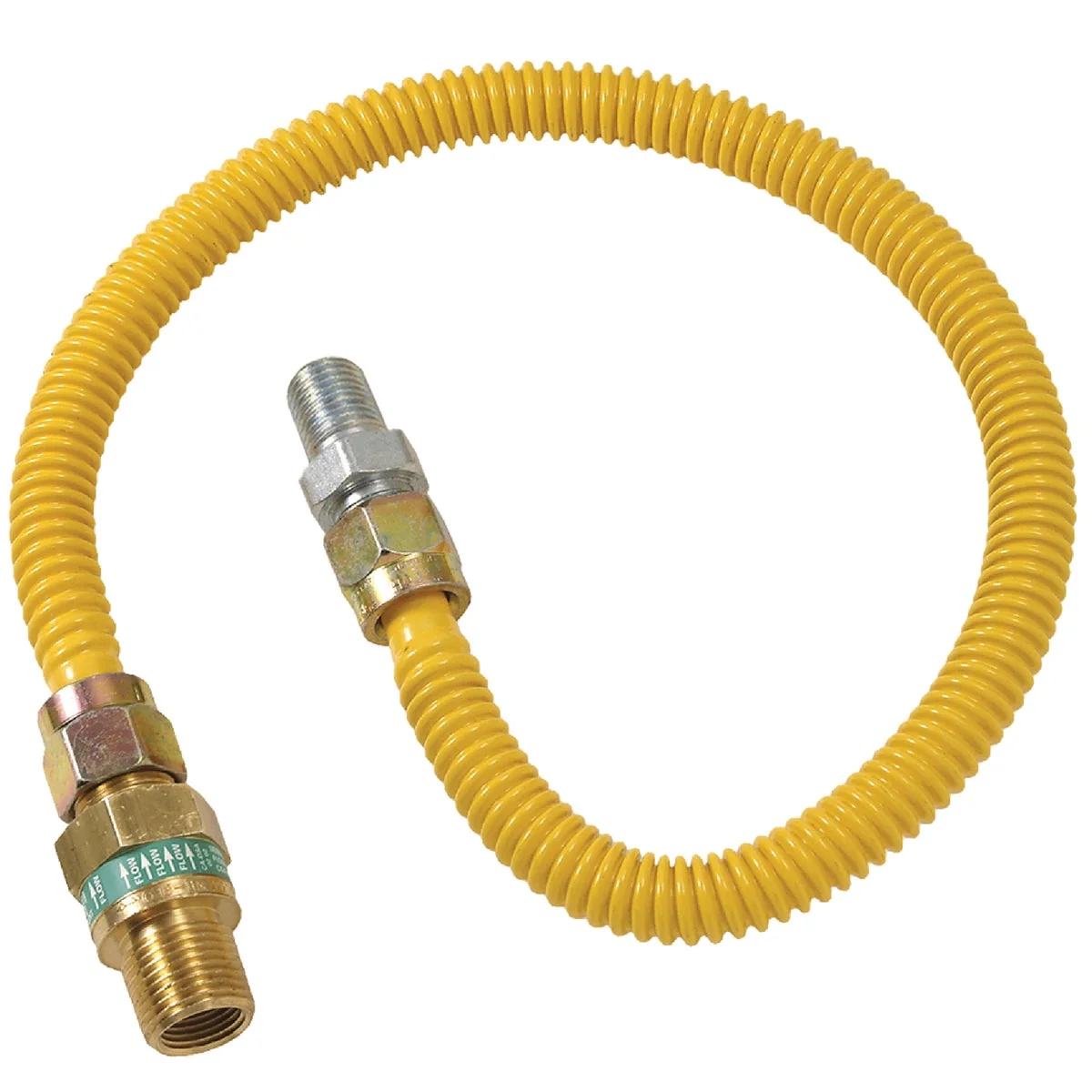 Convenient Dormont 1 2 In. OD x 48 In. Coated Stainless Steel Gas Connector 1 2 In. MIP Tapped 3 8 In. FIP x 1 2 In. MIP SmartSense Versatile