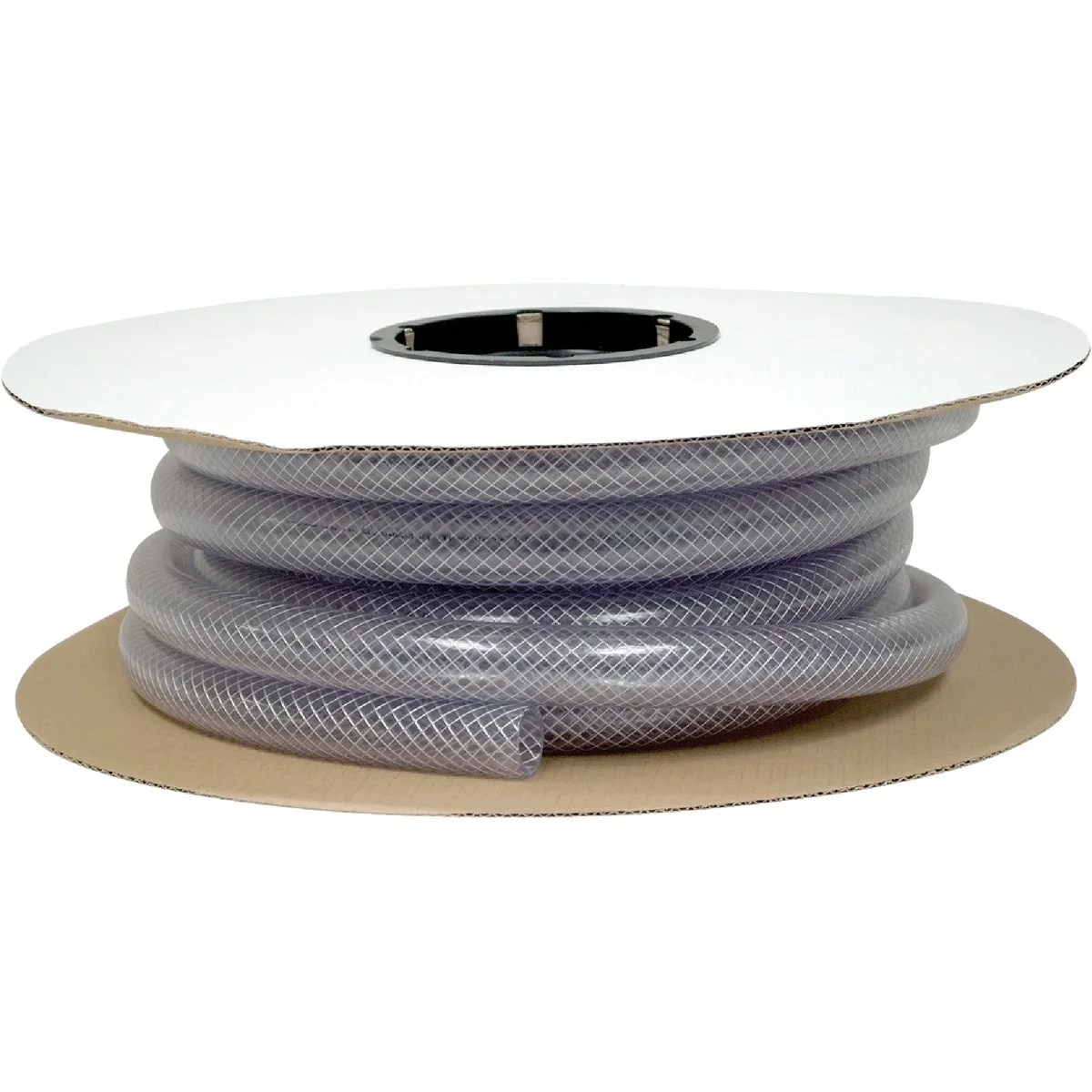 Natural Abbott Rubber 1-3 8 In. x 1 In. x 50 Ft. Clear T12 Braided PVC Tubing Bulk Spool Organic