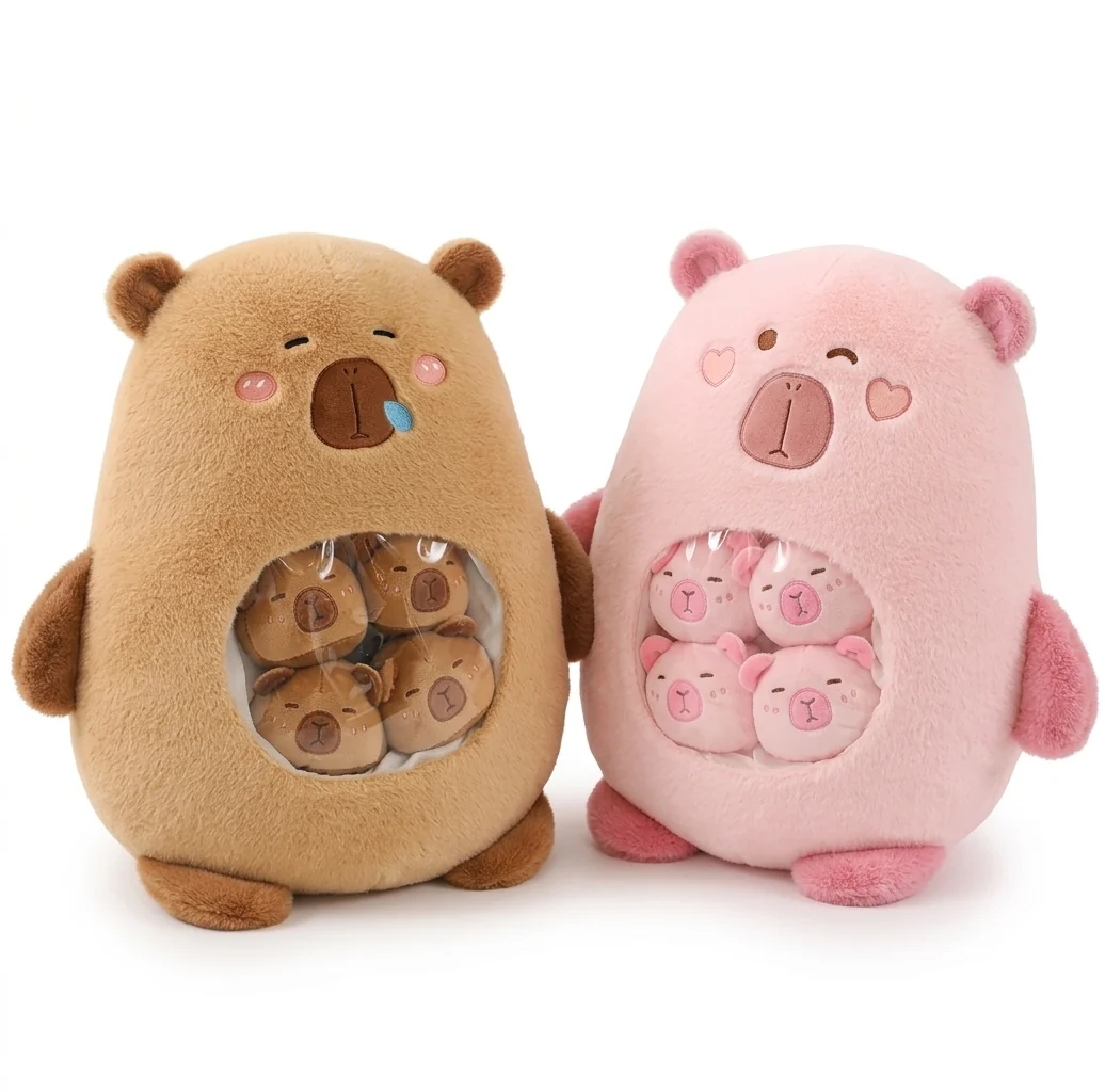 Traditional Capybara Plush Pillow with Six Balls Design for Kids Minimalist