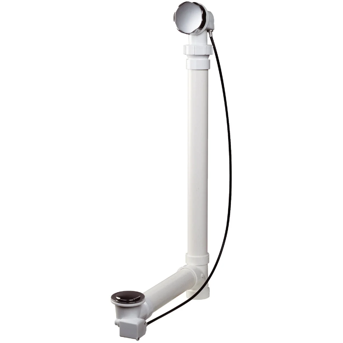 Casual Do it Schedule 40 PVC Cable Drive Bath Drain with Polished Chrome Trim Sophisticated