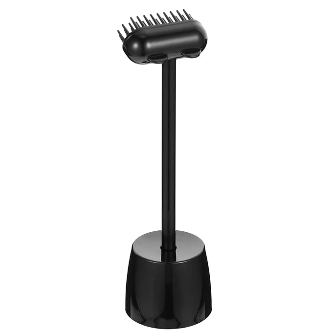 Luxury Uonlytech Cat Grooming Brush and Comb Set with Storage Base Multi-functional Pet Massage Brush for Shedding Control Comfortable Black Hair Remover for Indoor Cats and Dogs Soft