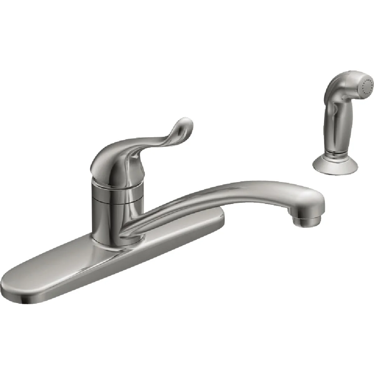 Sustainable Moen Adler Single Handle Lever Kitchen Faucet with Side Spray Chrome Green