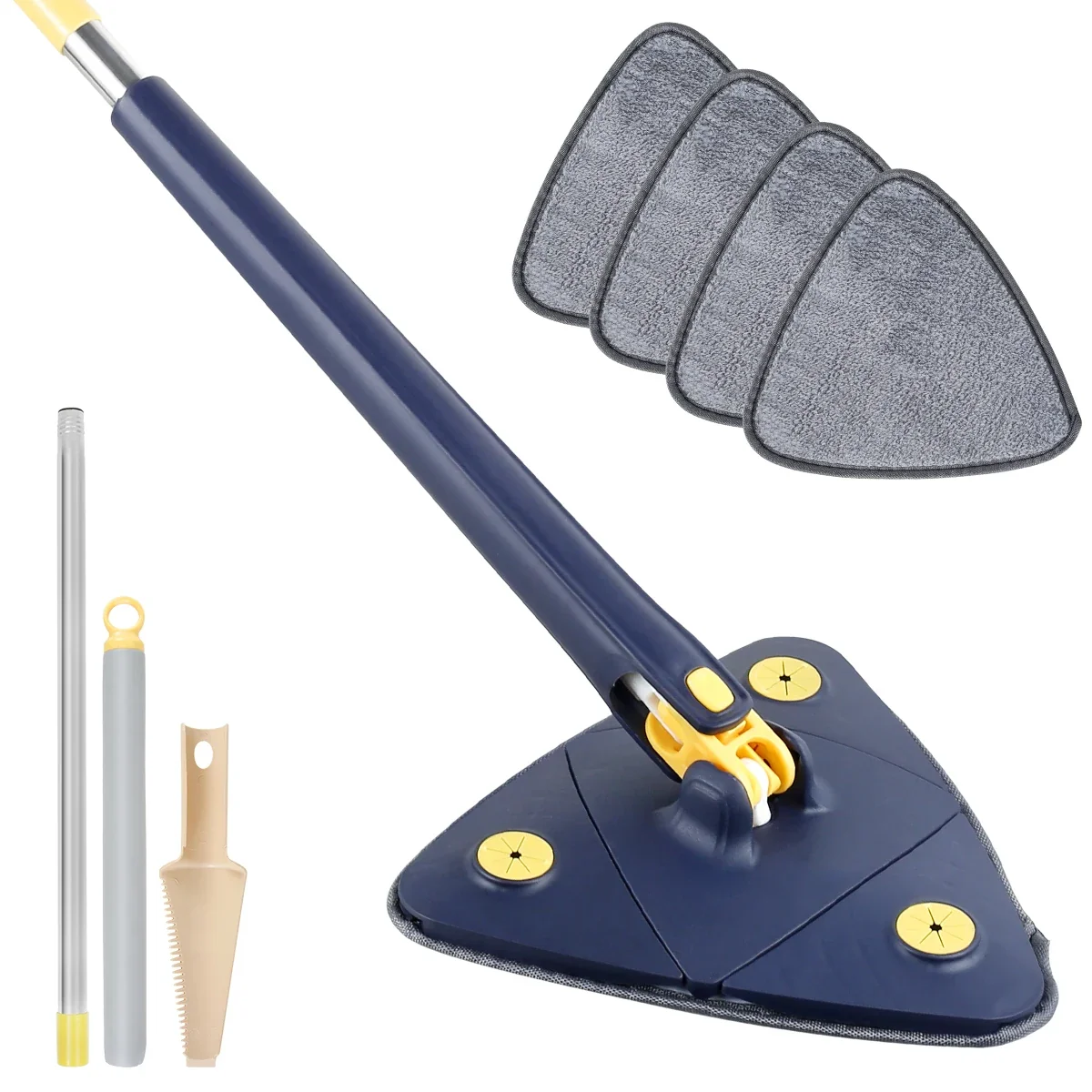 Responsible Telescopic Triangle Cleaning Mop with 360 Degree Rotatable Head Lightweight