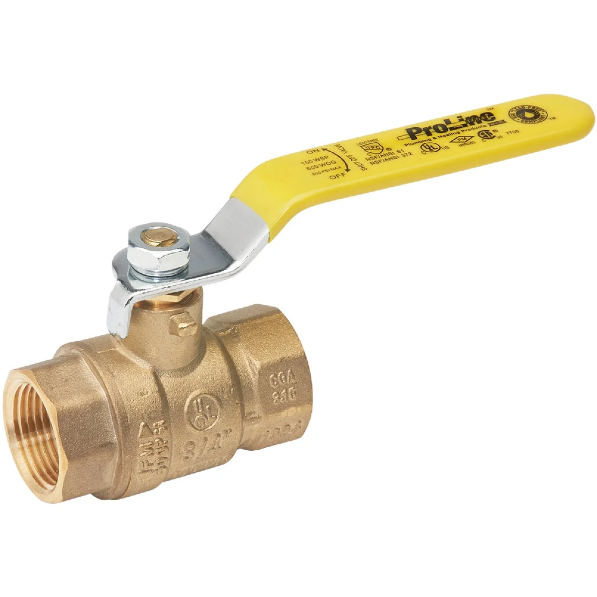 Organic ProLine 1-1 2 In. FIP Brass Full Port Ball Valve Superior
