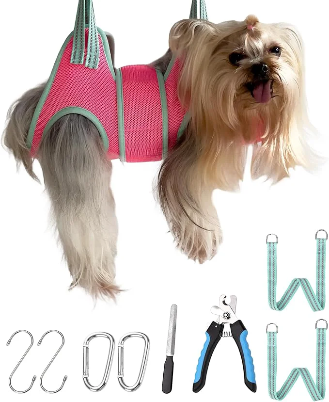 Quality Dog Grooming Hammock XXS Grooming Harness for Dogs Trimming at Home Dog Sling Restraint for Grooming with Thick Fabric Neck Support Grooming Strap Hanger Holder for Claw CareAbout ThisOverview Consistent