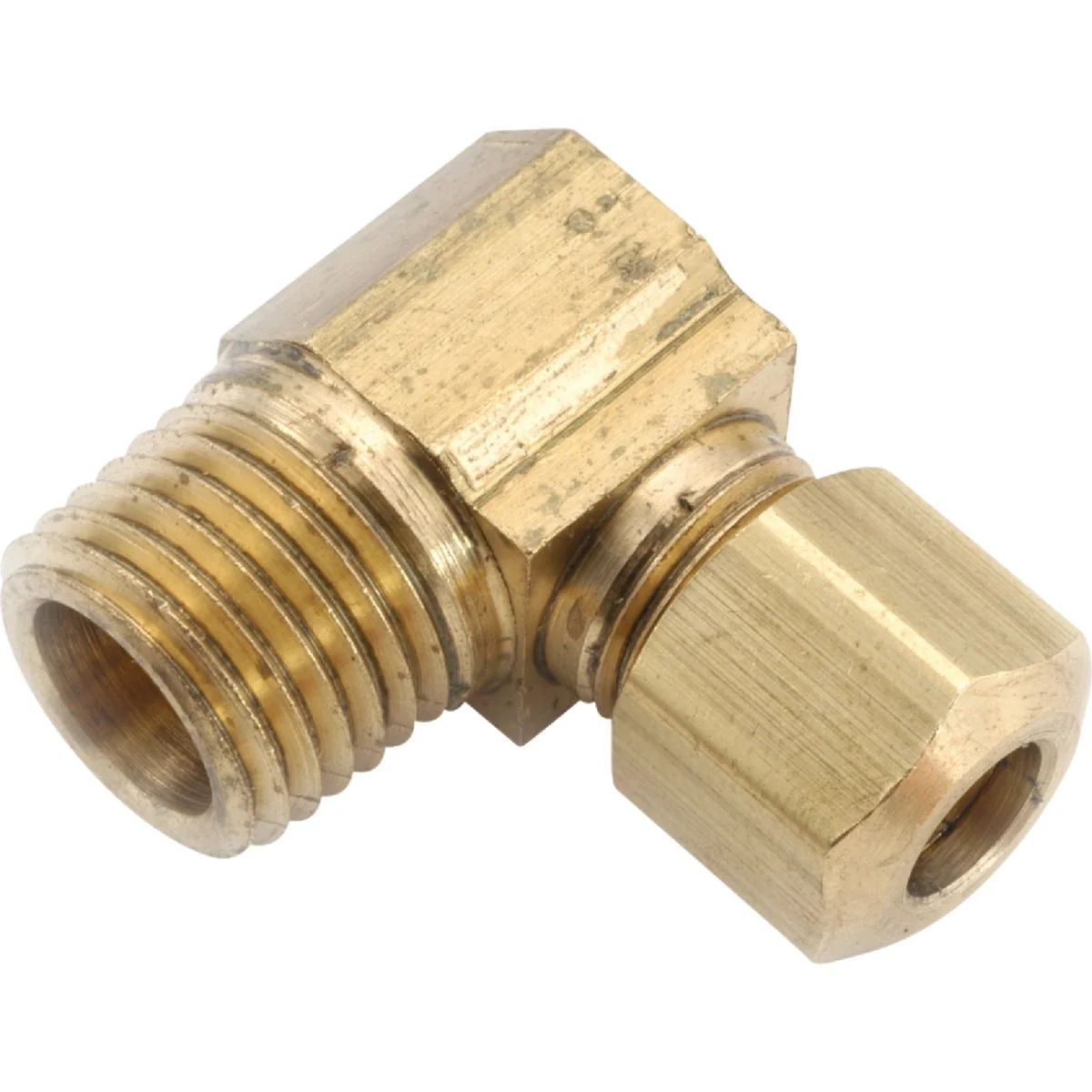 Reusable Anderson Metals 5 8 In. x 1 2 In. Male 90 Deg. Compression Brass Elbow 1 4 Bend Natural