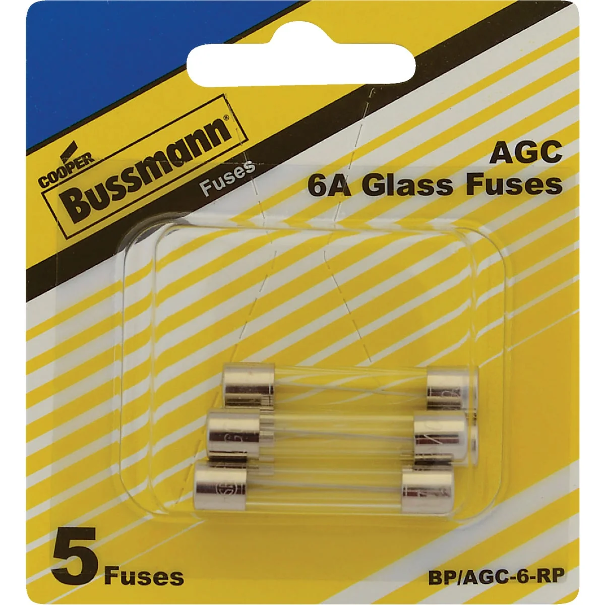 Durable Bussmann 6A AGC Glass Tube Electronic Fuse 5-Pack World-Class