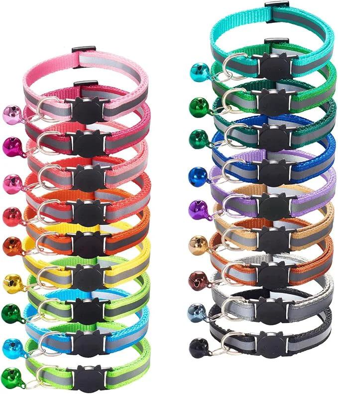High-Performance 18Pcs Reflective Cat ID Collars Enhanced