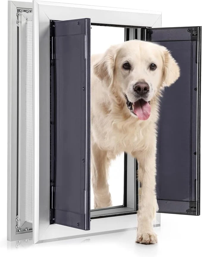 Luxury Aluminum Pet Door with Panels Durable Dog Door with Automatic Closing Magnetic Carefully Designed