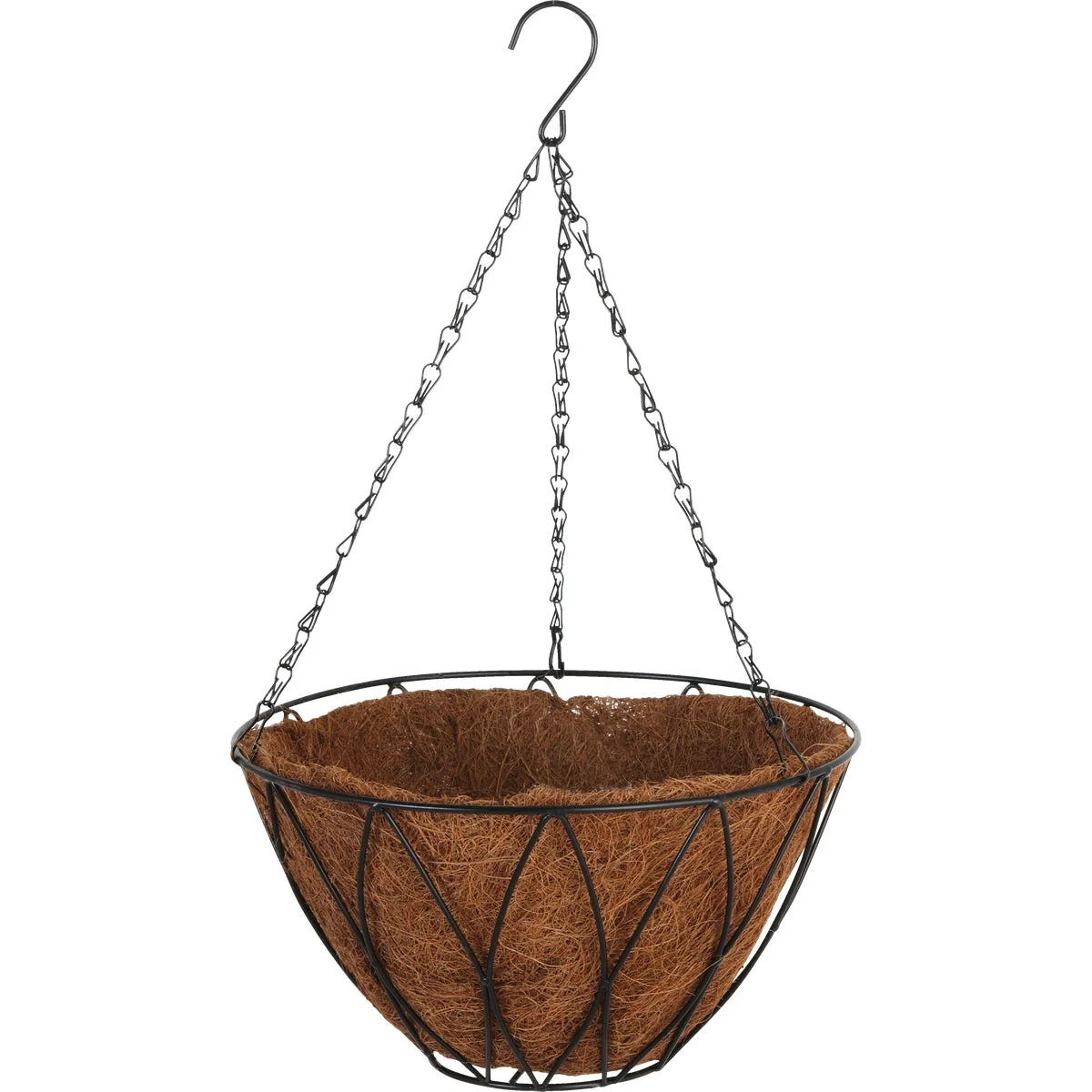 Responsible Garden 12 In. Steel Rod Black Powder Coat Hanging Plant Basket Reusable