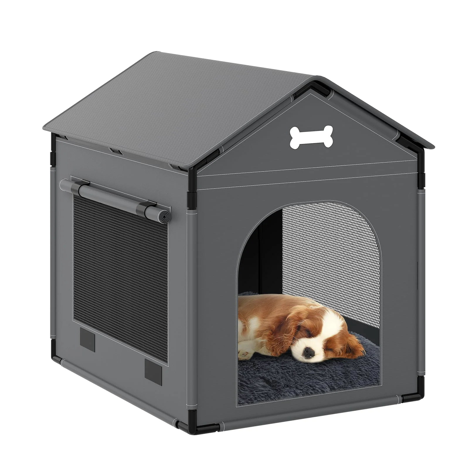 Contemporary LitaiL Dog House Indoor Large — Soft Frame Waterproof Oxford Fabric Warm Cushioned Bed 27.56 x 21.26 x 26.77 in Dark Gray Environmentally Friendly