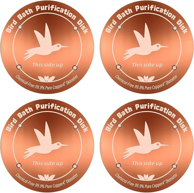 Consistent 4Pcs Pure Copper Bird Bath Purification Disk 0.6mm thick All-Season Safe Powerful