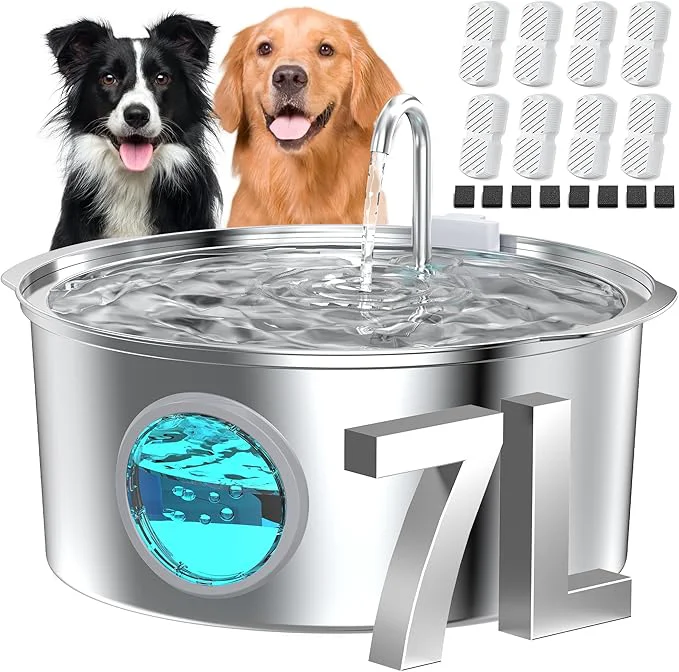 Flexible Dog Water Fountain for Large Dogs Big Cat Water Fountain Stainless Steel High-Grade