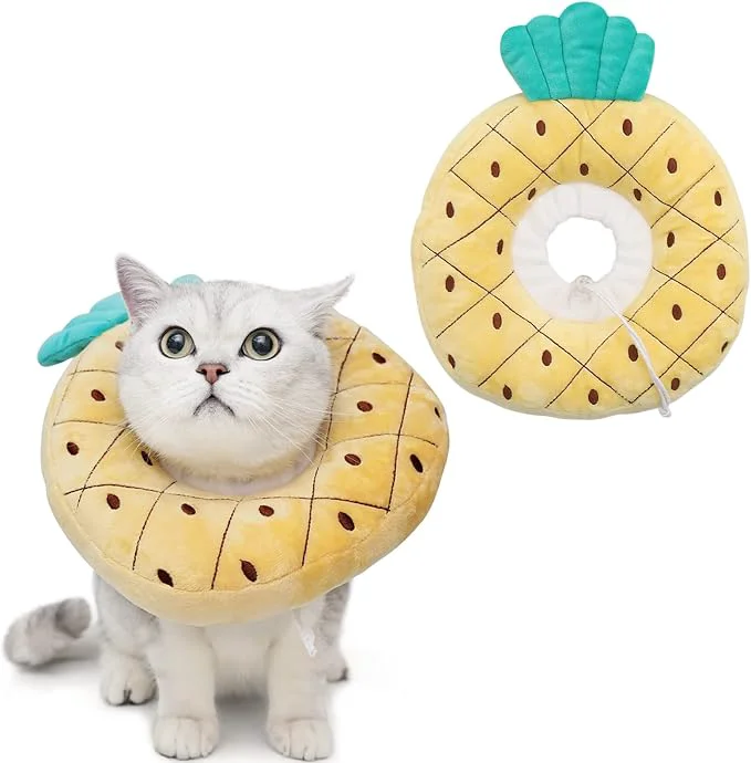 Recyclable ANWA Adjustable Cat Cone Collar Soft Cute Cat Donut Collar After Surgery Minimalist
