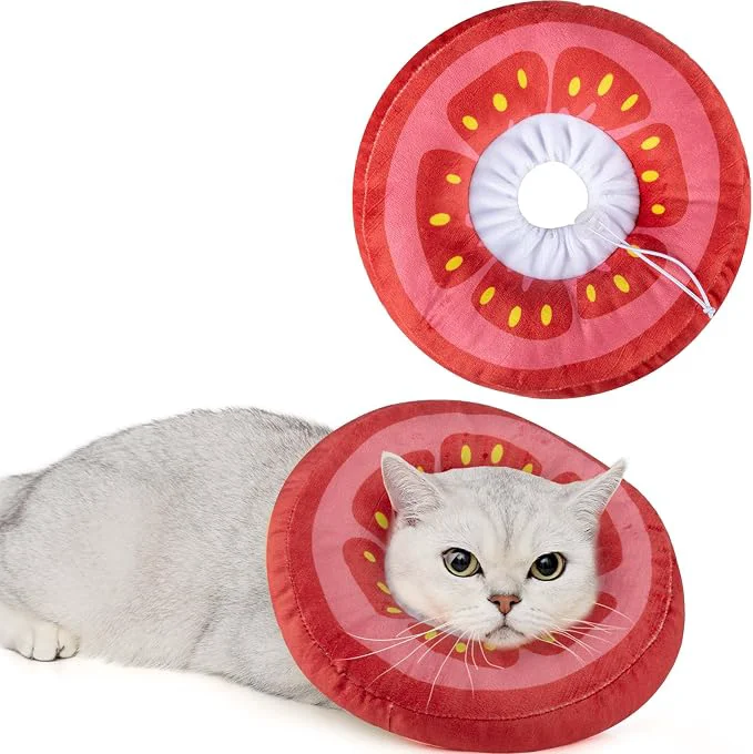Relaxed ANWA Adjustable Cat Cone Collar Soft Cute Cat Donut Collar After Surgery Next-Generation