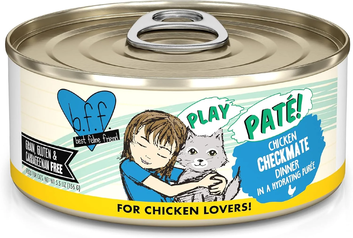 Fine Crafted Weruva B.F.F. Play – Feline Friend Paté Lovers Aw Yeah Chicken Checkmate with Chicken 5.5oz Can Pack of 8 Efficient