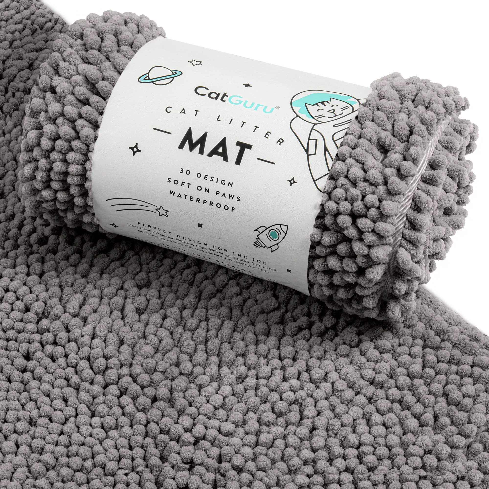 Fine Crafted CatGuru Litter Mat XXL – Waterproof Non-Slip Machine Washable Natural