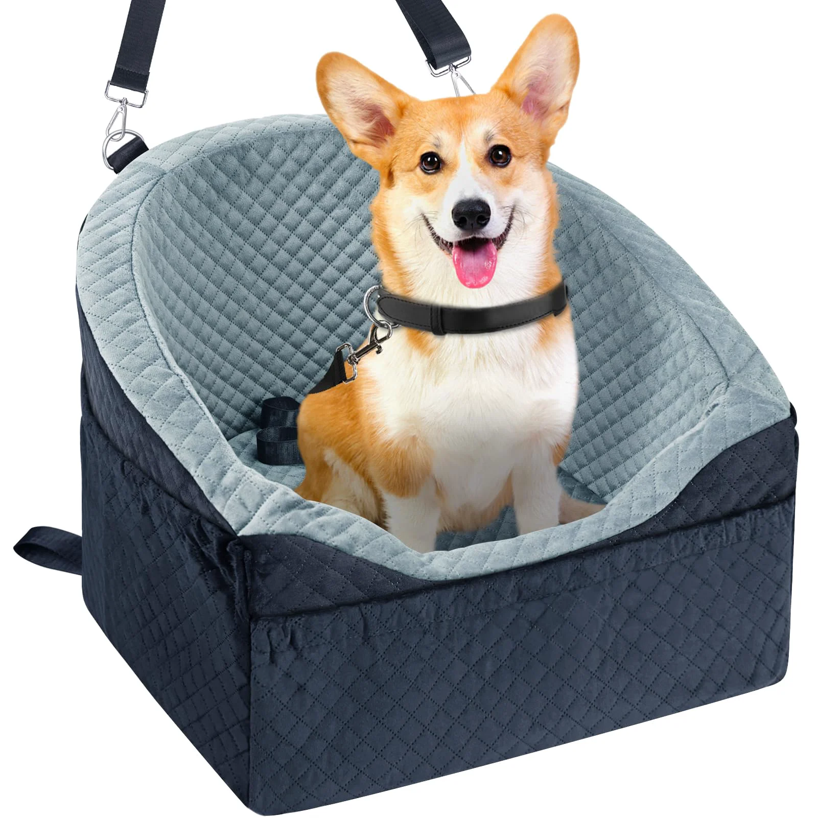 Innovative Vivifying Dog Car Seat for Small Medium Dogs — Detachable Washable Booster with Storage Safety Belt Reliable