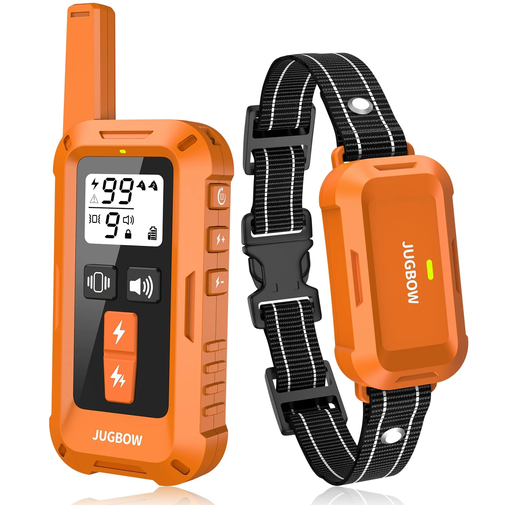Versatile Jugbow Dog Shock Collar – 4200FT Range 2-Channel Remote IPX7 Waterproof 4 Training Modes Breathable