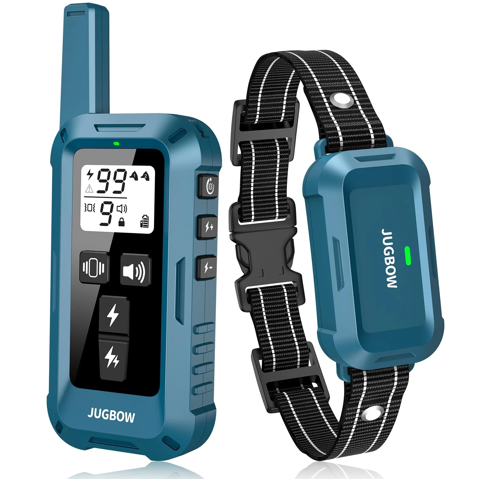 Fashionable Jugbow Dog Shock Collar – 4200FT Remote Training IPX8 Waterproof 4 Modes 2-Channel Blue Innovative