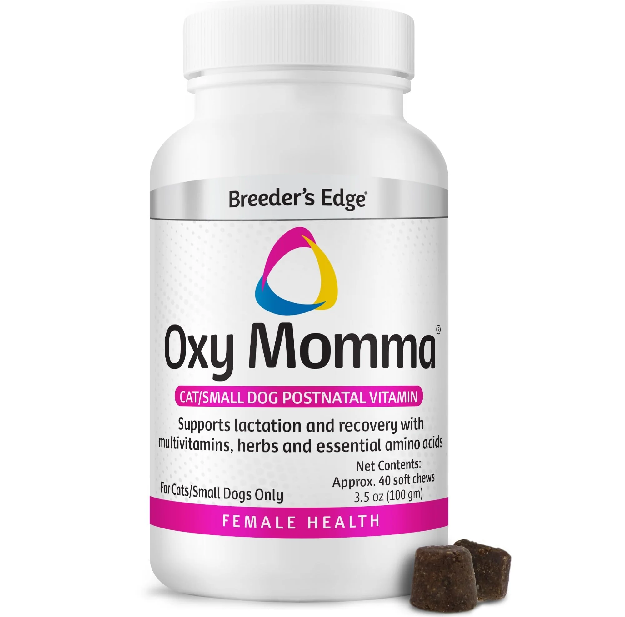 Fast Breeder’s Edge Oxy Momma Soft Chews – Postnatal Support for Lactating Dogs Cats Revival Animal Health Smooth