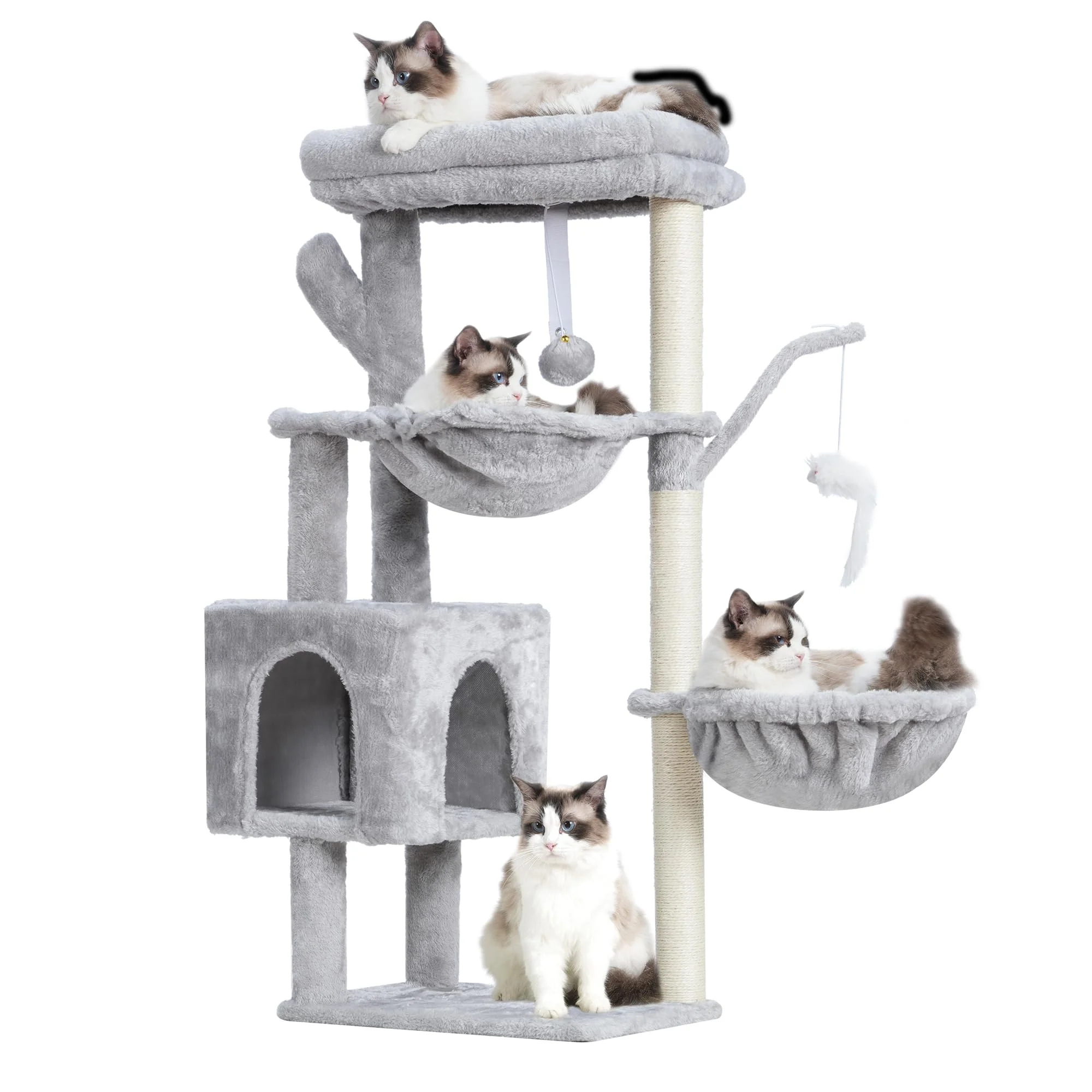 Original Heybly Cat Tree 39.4-Inch Tower Condo with Scratching Posts Baskets HCT006SW Lightweight